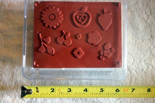 STAMPIN' UP! Timbro in gomma "Frutta e Fiori" in legno non montato Set di 9 NUOVO - Foto 3 di 3