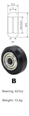3D Printer POM V Slot Wheel Plastic Linear Roller Bearing For Creality 