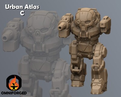 Atlas Urbanmech Mini AUM-1 Mech MWO Miniature Compatible with Battletech
