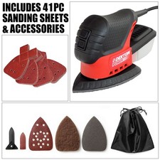 Mini Detail Sander 75W Electric + 41 Mouse Sanding Sheets & 5pc Accessories