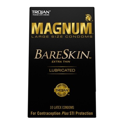 Trojan Magnum Bareskin Extra Thin Lubricated Condoms 10 Count Hp-Pm22887