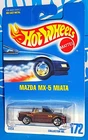 Hot Wheels Mid 1990s Mainline #172 Mazda MX-5 Miata Mtflk Burgundy w/ 5SPs
