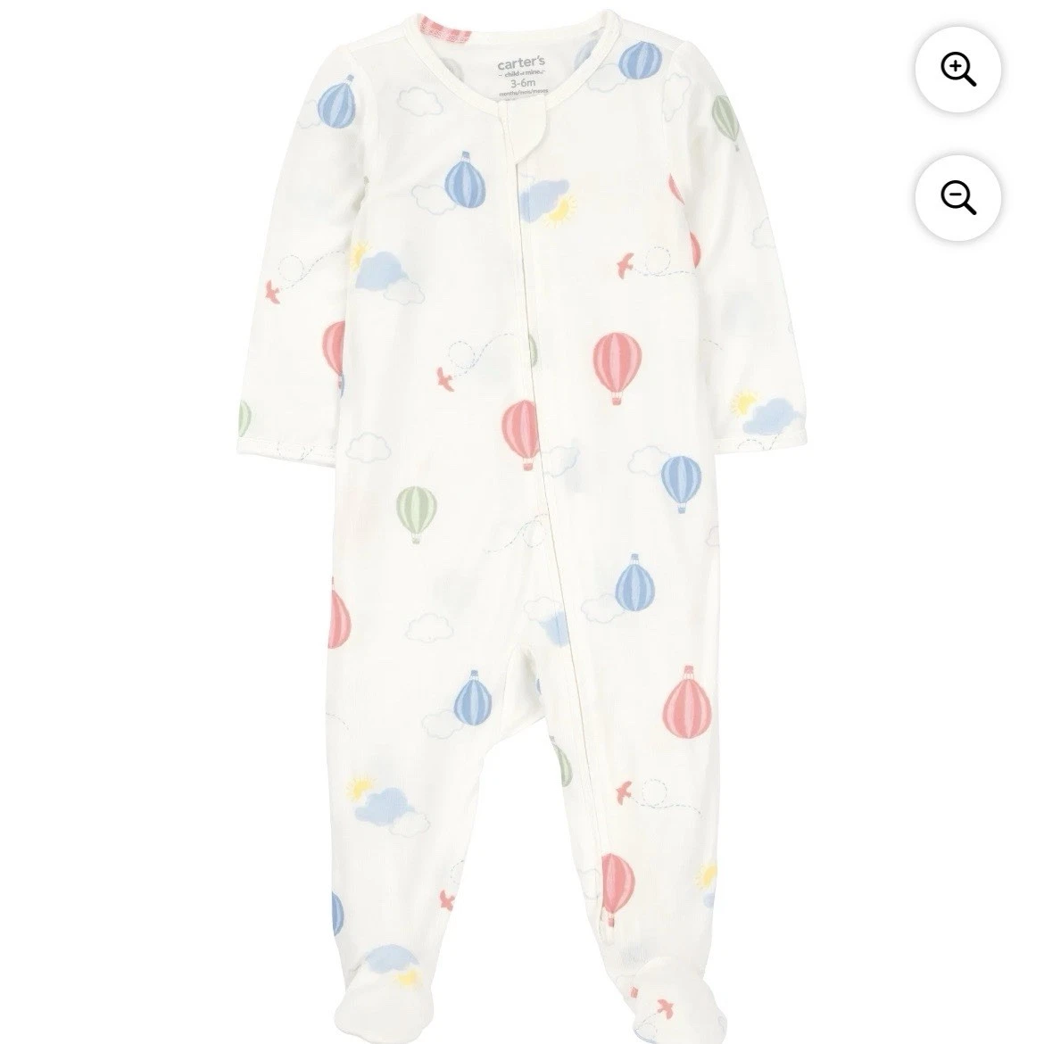 Baby Unisex Preemie “Hot Air Balloons” Long Sleeve Sleep N’ Play, New With Tags