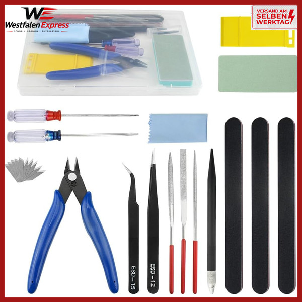 Modell-Werkzeug-Set 25-Teilig Mit Kunststoffbox FüR Modellbau Reparatur-image