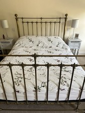 French Vintage Quilted White Floral Bedspread  230cm By 250cm plus pillow covers