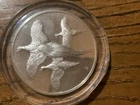1970 Franklin Mint Ringnecked Pheasants Roberts Birds 2oz 925 Silver round #3