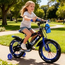 16 inch Kids Bike Bicycle with Boys Girl Cycling Removable Stabiliser Blue UK