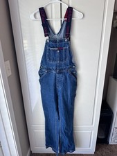 Tommy Jeans Denim Overalls Size S Blue Logo Strap