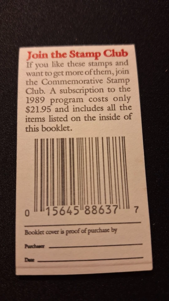 Scott #2381-2385, M/F/NH, Classic Cars, Booklet of 20 25cent stamps, BK163 - Image 2 of 3