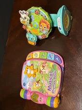 0573   2 Vtech Toy Lot- Musical Rhymes Book & Turn And Learn Ferris Wheel Tested