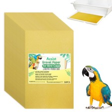 50PCS Gravel Paper for Bird Cage, 17 x 11 inch Cuttable Sea Sand Paper Liners...
