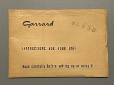 Garrard Synchro-Lab 55B Turntable Instruction Sheet, Envelope Template