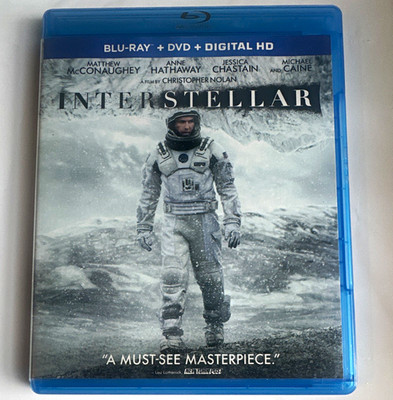 Interstellar Blu-ray + DVD + Digital HD Sci-Fi Movie Christopher Nolan