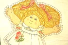 Vintage Cabbage Patch Kids Fabric Panel Doll Pillow Blonde Sewing  -IIIX2-=