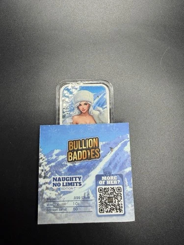 Bullion Baddies Bella Ski Bunny 1oz Silver .999 1/50 Limited Naughty No Limit