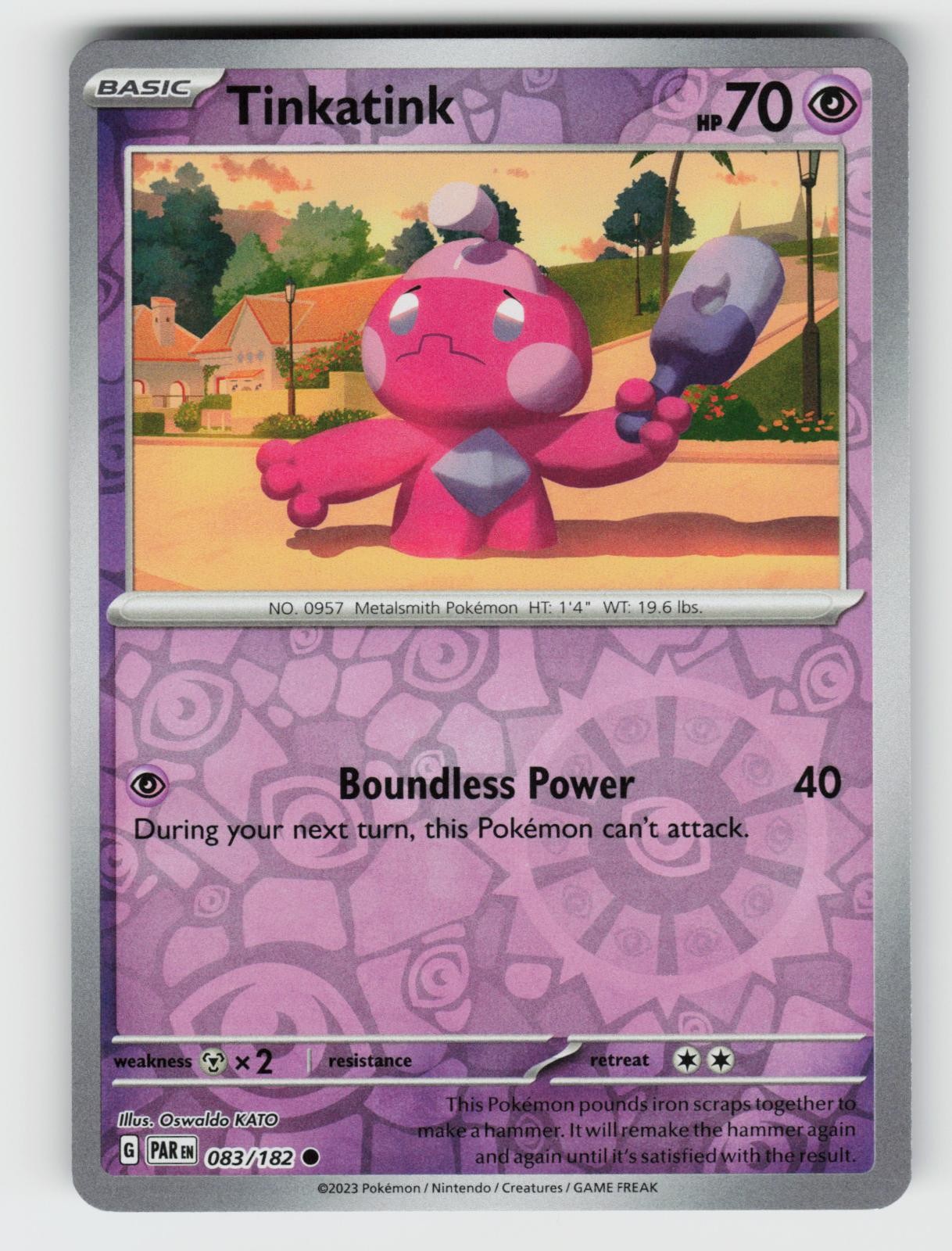 Tinkatink 083/182 Paradox Rift C Reverse Holo NM/M Pokemon
