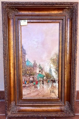 Antonio Devity Original Oil on Canvas Paris Street Scene   (5)