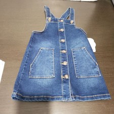 NWT Wonder Nation Girl Toddler Denim Blue Stretch Super Soft Overall Drees 3T