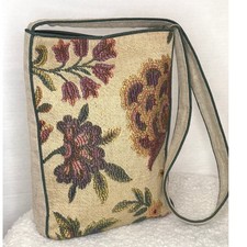 Vintage Floral Tapestry Crossbody Shoulder Bag Boho Cottagecore 70s Renaissance