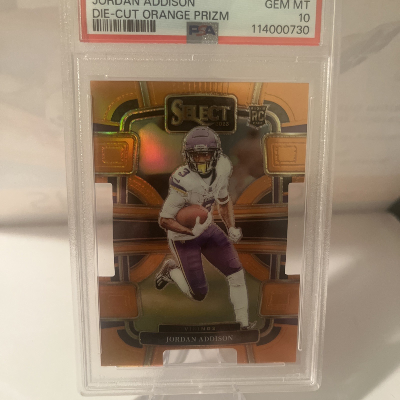 2023 Panini Select - Concourse Jordan Addison #66 Orange Prizm Die-Cut /499 (RC)