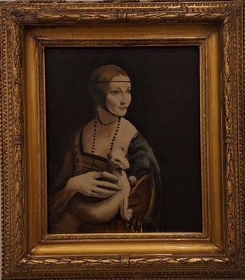 Original Ölgemälde Mastercopy Leonardo da Vinci Renaissance Fineart Prunkrahmen 