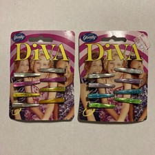 Goody Diva 8 Colorful Salon Pinch Clips 1.25   2 Diff. Sets 2001 New G92