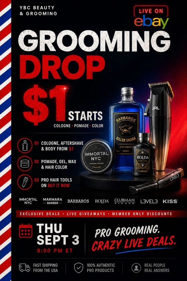 YBC Grooming Drop: $1 Starts on Cologne, Pomade, Hair Color & Styling