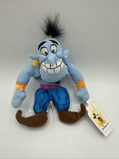 Vtg Disney Aladdin Genie Mini Plush Bean Bag Stuffed Toy 8"L Blue Geni Lamp Guy