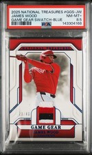 2025 NATIONAL TREASURES GAME GEAR SWATCHES BLUE #JW JAMES WOOD 23/49 PSA 8.5