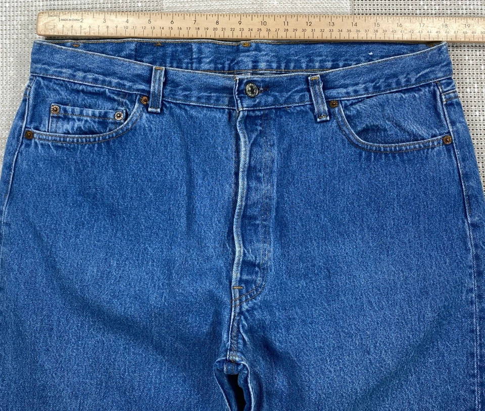 Vintage Levi’s 501 0113 Blue Denim Jeans USA 80’s Men’s 38x32 - Image 3 of 4