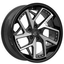 22x10.5"Lexani Wheels Devoe Gloss Black with Machined Face Rims