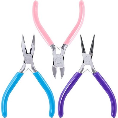 SONGIN 3 Pack Jewelry Pliers Set Tools Includes Needle Nose, Round Nose and H