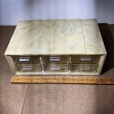 Retro 70s Akro-Mils Avocado Plastic 6 Drawer Bits & Bobs Storage Organizer Chic