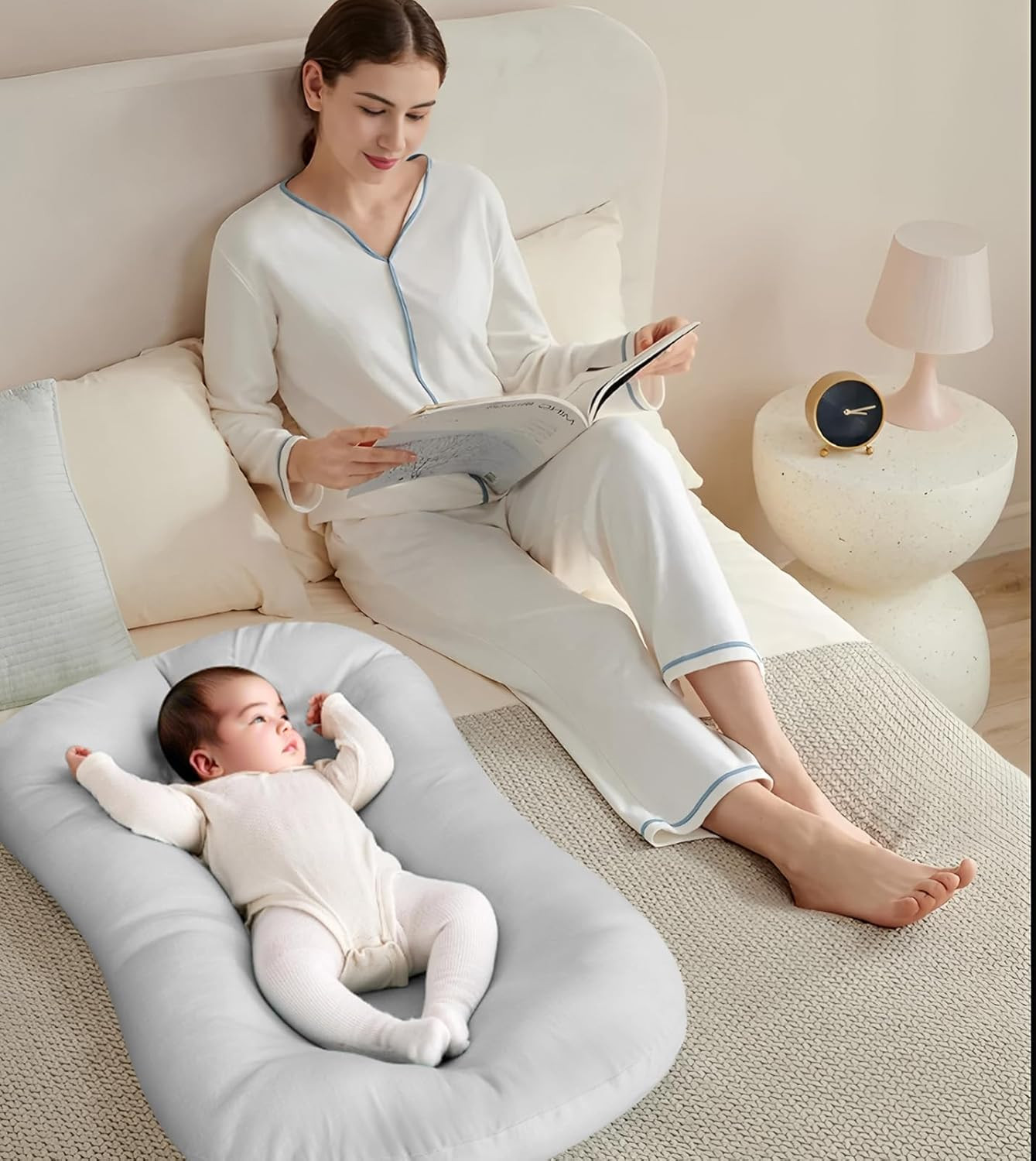как выглядит Baby Lounger for Newborn 0-18 Months, Bionic Design Infant Floor Seats Lounger фото