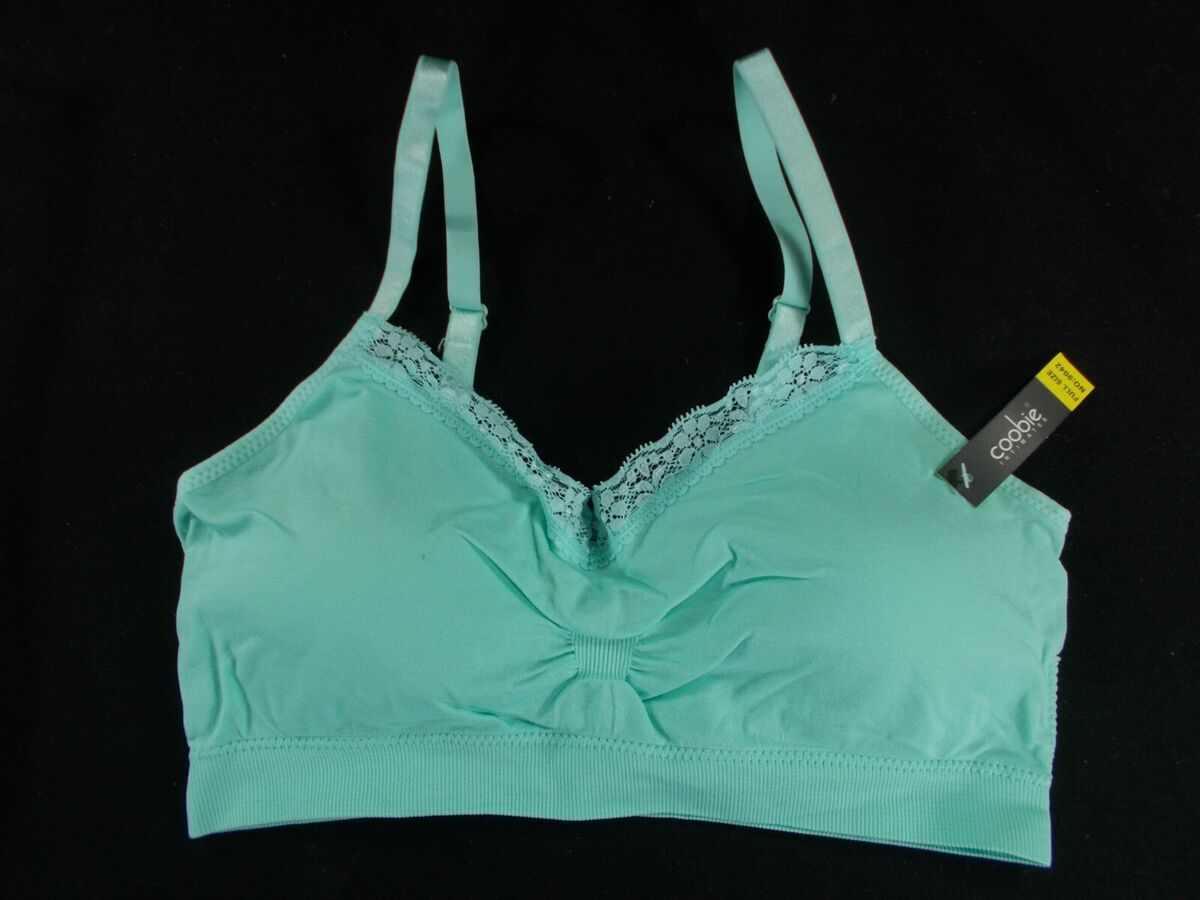 NWT Coobie Wire Free V-neck Seamless Bra with Lace Trim Full Size (38A -  42D/DD)