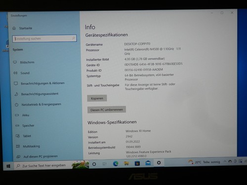 ASUS VivoBook E410, Intel Celeron E4500, 4GB Ram, 128GB EMMc, UHD , 14" FHD, OVP - Bild 4 von 10
