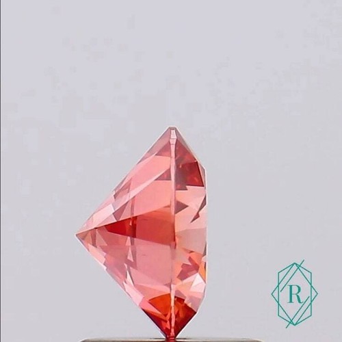1.02Ct 6.44 MM CVD Round Cut Lab Grown Diamond Red Orange Color Lab Diamond - Picture 4 of 4