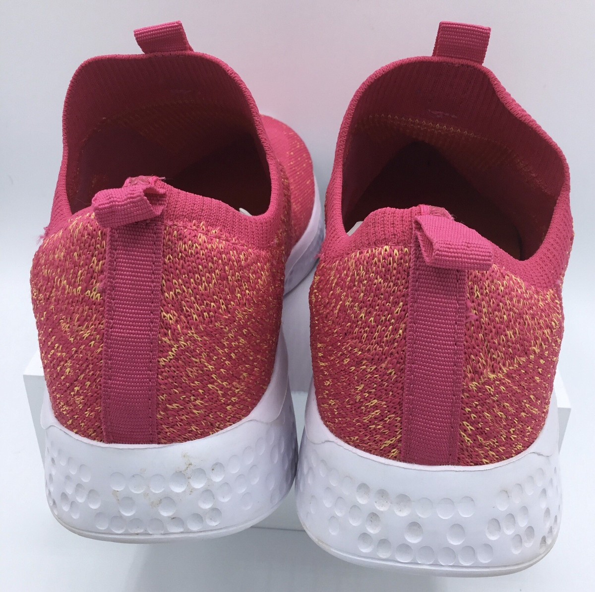 Avia Sneaker Shoes Womens 11 Fushia Pink/Yellow Slip On Comfort
