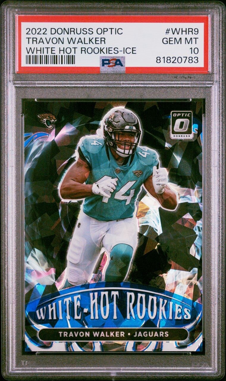 2022 Travon Walker Donruss Optic White Hot Rookies Ice 🧊 RC /15 PSA 10 POP 3