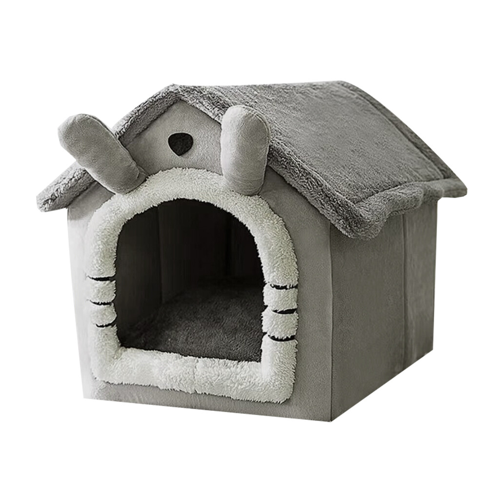 Large Grey Pet Cat Bed Pet Cat Dog Warm House Bed Super Soft Bed Lovely