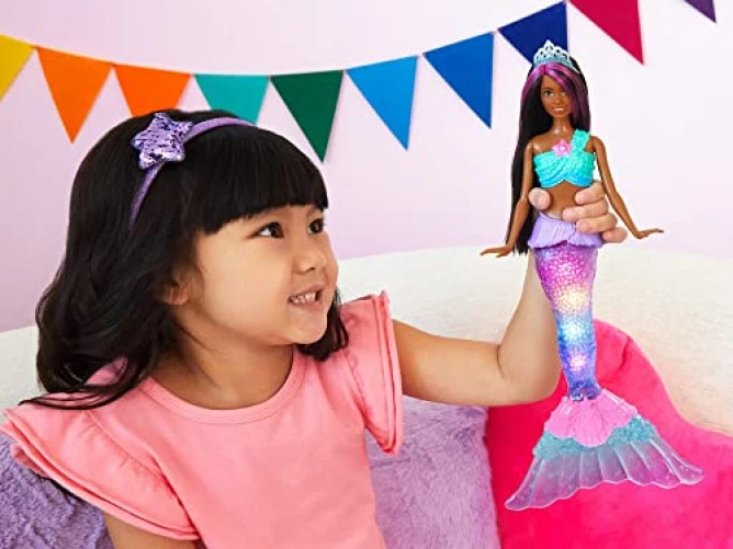 Light up cheap mermaid barbie waterproof