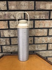 Aluminum Ribbed Thermos Vacuum Bottle 2484 USA Prop Rough Condition Vtg Metal
