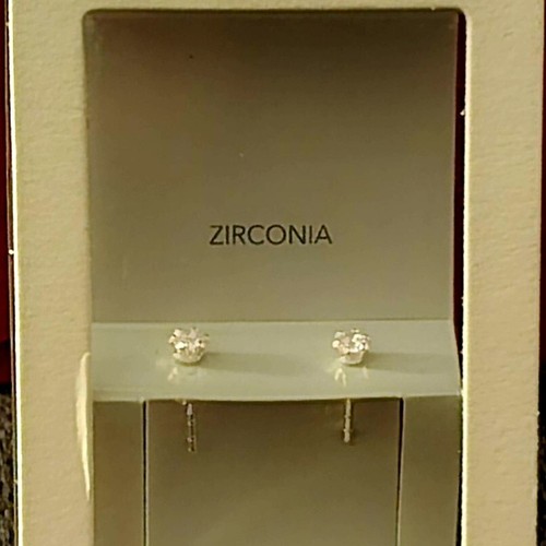 I Am Earrings .925 Sterling Silver - Cubic Zirconia - Picture 2 of 3