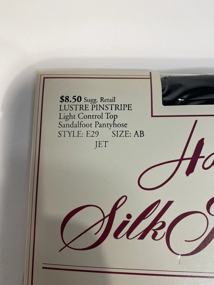 Pantimedias vintage Hanes Silky Designs Lustre a rayas Jet AB NUEVAS DE STOCK Foto 3 de 4