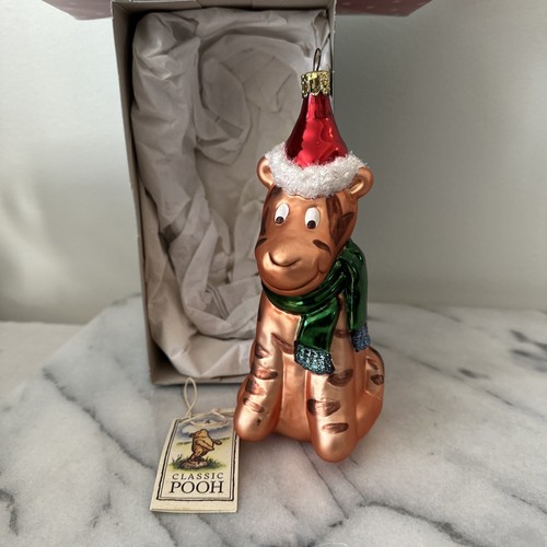 Disney TIGGER Winnie the Pooh Christmas Holiday ornament Mercury Blown glass NIB - Picture 6 of 11
