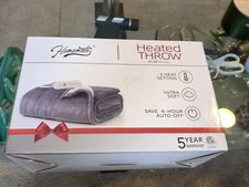 Electric Heated Throw Blanket, 5 Heating Levels & 4 Hours Off 50x60", Gray