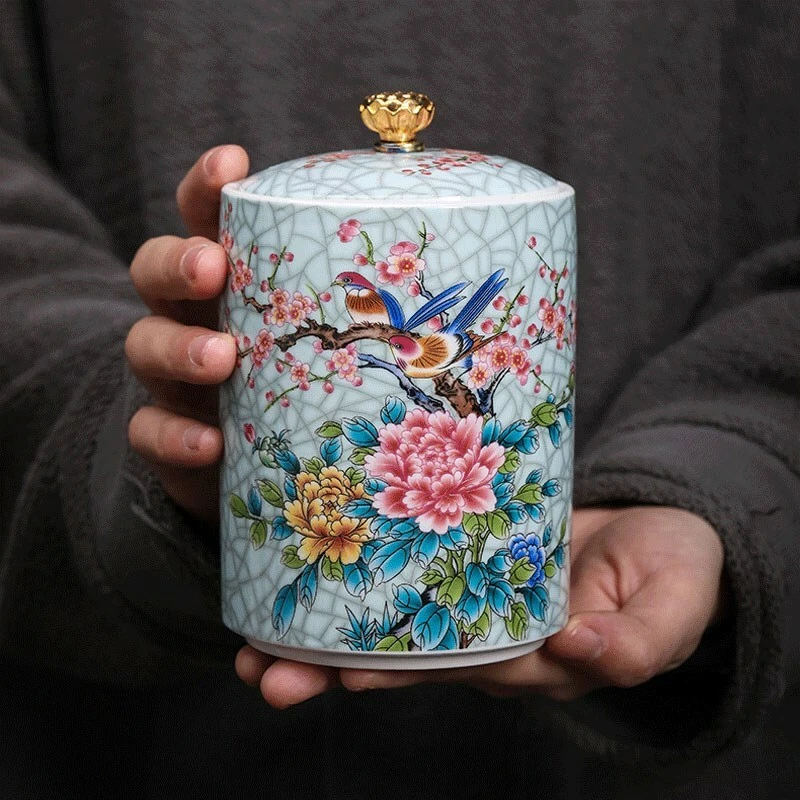 5.5in Chinese Sealed Tea Caddy Household Kitchen Container Ceramic Storage Jar - Image 2 of 3