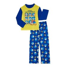 Sonic The Hedgehog Boys Pajama Set-4-STILL UNSTOPPABLE-Blue-Yellow