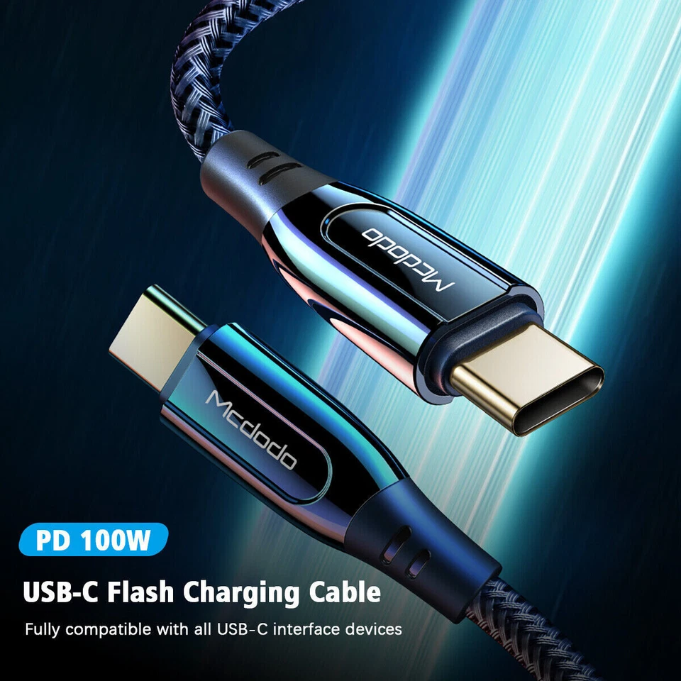 PD 100W 5A Mcdodo Type-C to Type C Fast Charging Data Sync Charger Cord - Image 2 of 4