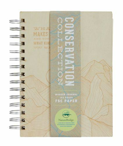 Conservation Wooden Journal : Laser Engraved Wood (Notebook with Lined Pages)...